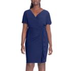 Plus Size Chaps Ruffle Faux-wrap Dress, Women's, Size: 24 W, Blue