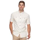 Men's Coleman Regular-fit Plaid Button-down Performance Guide Shirt, Size: Large, Beig/green (beig/khaki)