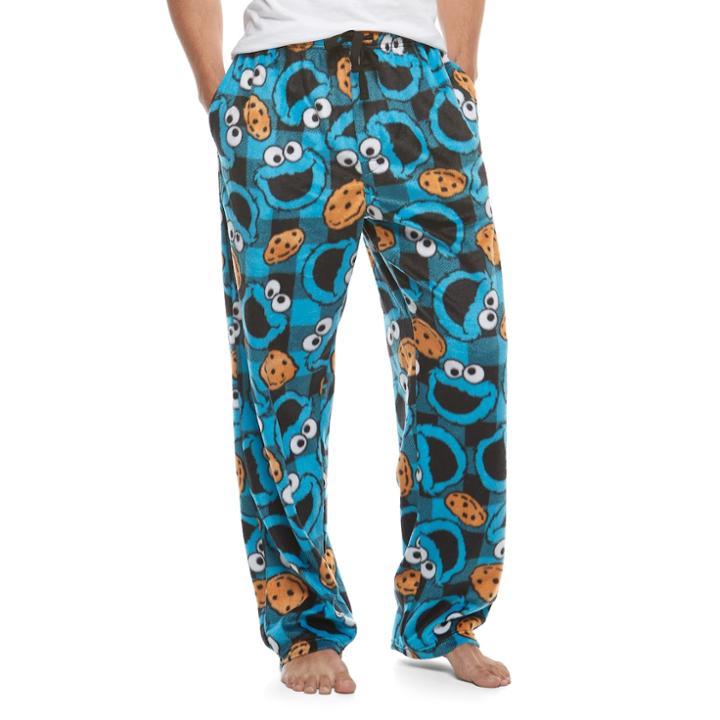 Men's Sesame Street Cookie Monster Lounge Pants, Size: Small, Blue