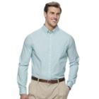 Big & Tall Croft & Barrow&reg; Classic-fit Stretch Woven Button-down Shirt, Men's, Size: Xl Tall, Turquoise/blue (turq/aqua)