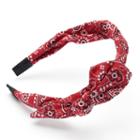 Red Paisley Bandana Bow Headband, Women's, Multicolor