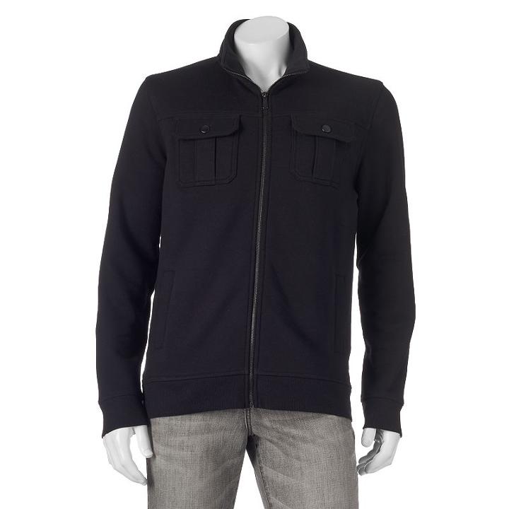 Big & Tall Apt. 9&reg; Modern-fit Solid Four-pocket Military Jacket, Men's, Size: L Tall, Black