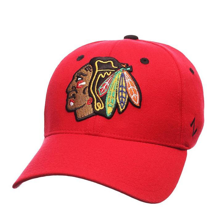 Adult Zephyr Chicago Blackhawks Breakaway Stretch Fit Cap, Size: Xs, Red