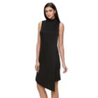 Women's Jennifer Lopez Mockneck Asymmetrical Sheath Dress, Size: Xs, Black