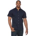 Big & Tall Sonoma Goods For Life&trade; Patterned Stretch Button-down Shirt, Men's, Size: L Tall, Blue