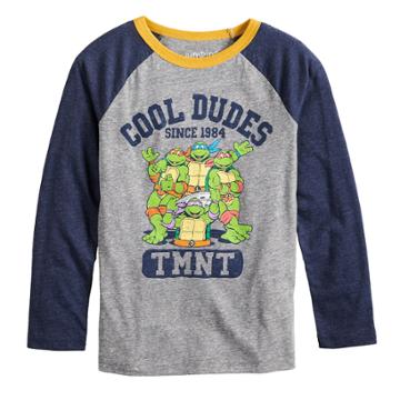 Boys 4-12 Jumping Beans&reg; Retro Tmnt Cool Dudes Raglan Graphic Tee, Size: 4, Grey