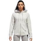 Women's Adidas Sport 2 Street Full-zip Hoodie, Size: Medium, White
