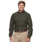 Big & Tall Haggar Weekender Classic-fit Woven Button-down Shirt, Men's, Size: 4xb, Med Green