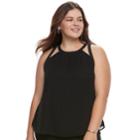 Juniors' Plus Size Candie's&reg; Halter Cutout Top, Teens, Size: 1xl, Black