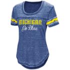 Women's Campus Heritage Michigan Wolverines Double Stag Tee, Size: Small, Dark Blue