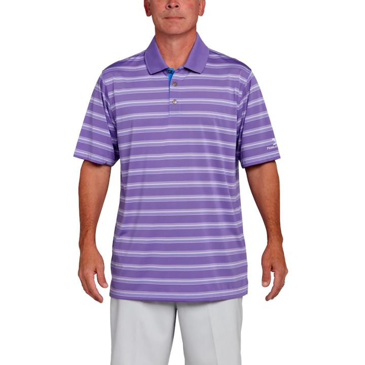 Men's Pebble Beach Classic-fit Striped Performance Golf Polo, Size: Large, Purple
