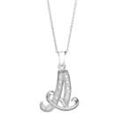 1/10 Carat T.w. Diamond Sterling Silver Initial Pendant Necklace, Women's, Size: 18, White