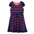 Girls 7-16 & Plus Size Lilt Ribbon Lace Skater Dress, Girl's, Size: 14, Blue (navy)