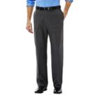Men's Haggar Eclo Stria Classic-fit Flat-front Dress Pants, Size: 32x30, Dark Grey