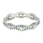 Simulated Crystal Openwork Stretch Bracelet, Women's, Silver