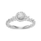 Simply Vera Vera Wang 14k White Gold 5/8 Carat T.w. Diamond Halo Engagement Ring, Women's, Size: 7