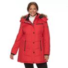 Plus Size Hemisphere Hooded Storm Coat, Women's, Size: 3xl, Red
