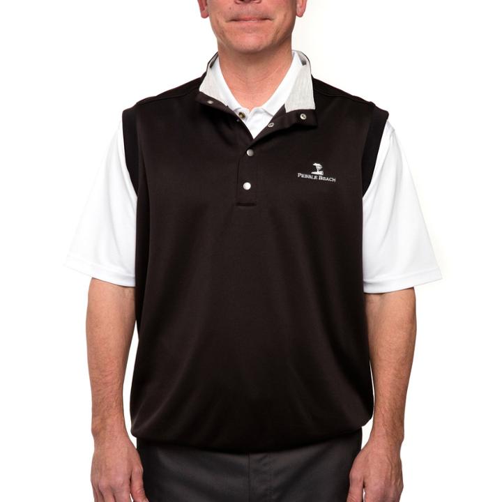 Men's Pebble Beach Classic-fit Performance Pullover Golf Vest, Size: Xxl, Black