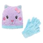 Girls 4-16 Fuzzy Faux-fur Cat Hat & Gloves Set, Girl's, Multicolor