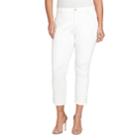 Plus Size Gloria Vanderbilt Amanda Snap-hem Skinny Ankle Jeans, Women's, Size: 24 W, White