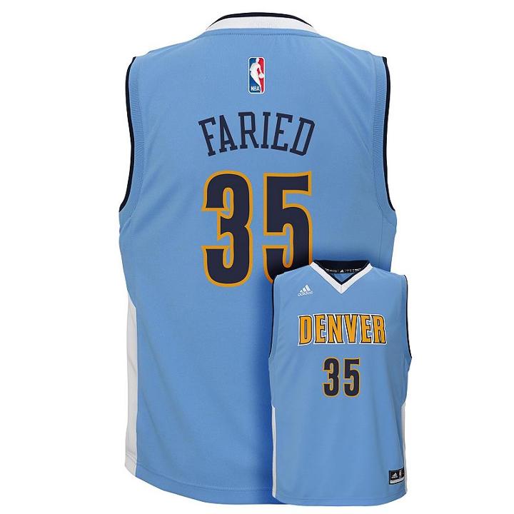 Boys 8-20 Adidas Denver Nuggets Kenneth Faried Nba Replica Jersey, Boy's, Size: M(10-12), Blue