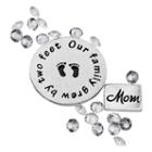 Blue La Rue Crystal Silver-plated Mom & Family Charm Set - Made With Swarovski Crystals, Women's, White