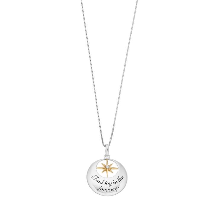 Timeless Sterling Silver Find Joy In The Journey Pendant Necklace, Women's, White