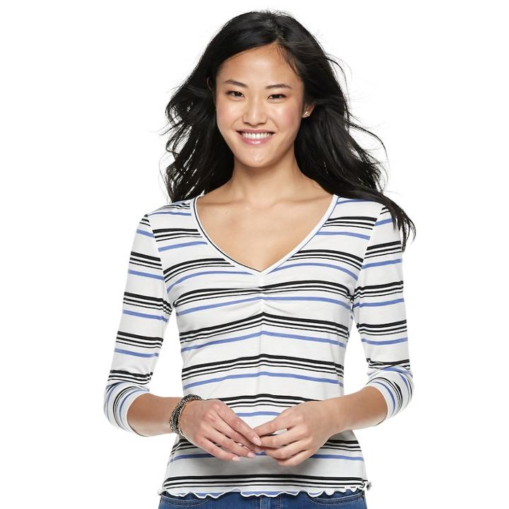 Juniors' Mudd&reg; Cinched Top, Teens, Size: Small, White