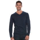 Men's Sonoma Goods For Life&trade; Coolmax Classic-fit V-neck Sweater, Size: Medium, Dark Blue