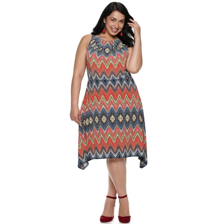 Plus Size Suite 7 Print Dress, Women's, Size: 2xl, Pink