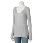Juniors' Cloud Chaser Ribbed V-neck Sweater, Girl's, Size: Xl, Med Grey