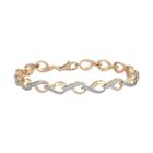 18k Gold Over Silver Diamond Accent Infinity Bracelet, Women's, Size: 7.5, White