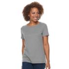 Women's Croft & Barrow&reg; Essential Crewneck Tee, Size: Small, Med Grey