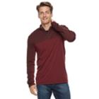 Men's Marc Anthony Regular-fit Colorblock Quarter-zip Pullover, Size: Xl, Dark Red