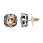 Simply Vera Vera Wang Nickel Free Simulated Crystal Square Stud Earrings, Women's, Brown Oth