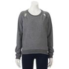 Juniors' So&reg; Perfectly Soft Cutout Raglan Sweatshirt, Teens, Size: Large, Dark Grey