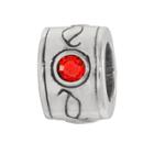 Individuality Beads Sterling Silver Crystal Scroll Round Bead, Women's, Red