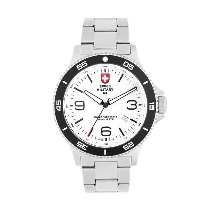 Swiss Military By Charmex(cx) Men's Infantry Stainless Steel Watch - 78344-5-g, Size: Large, Grey