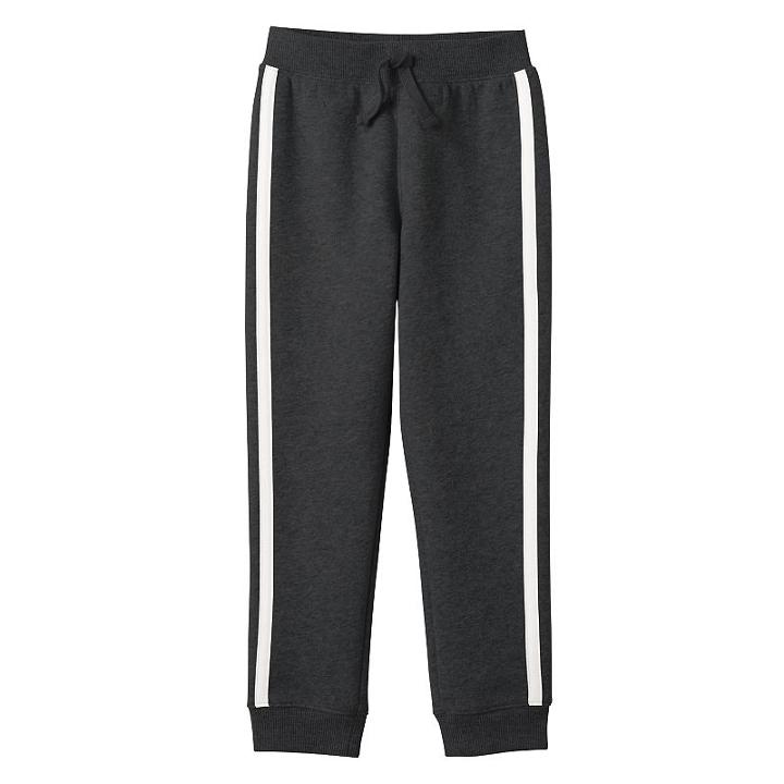 Boys 4-7x Jumping Beans&reg; Side Striped Fleece-lined Jogger Pants, Boy's, Size: 7, Black