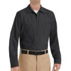 Men's Red Kap Classic-fit Industrial Button-down Work Shirt, Size: Xl, Black