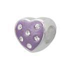 Individuality Beads Sterling Silver Crystal Heart Bead, Women's, Purple