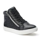 Candie's&reg; Girls' Quilted High-top Sneakers, Girl's, Size: 4, Black