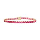14k Gold Over Silver Lab-created Ruby Tennis Bracelet, Women's, Size: 7.25, Red