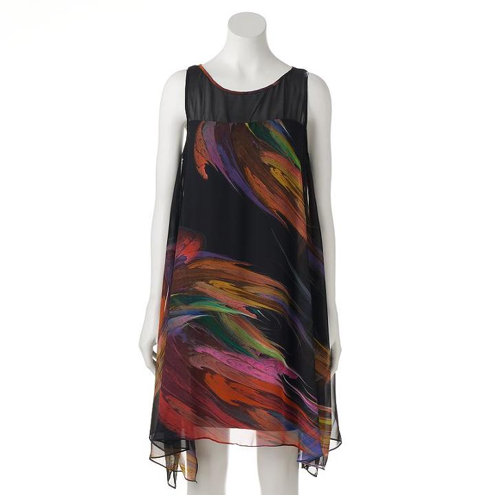 Women's Bethany Abstract Brushstroke Shift Dress, Size: 6, Oxford