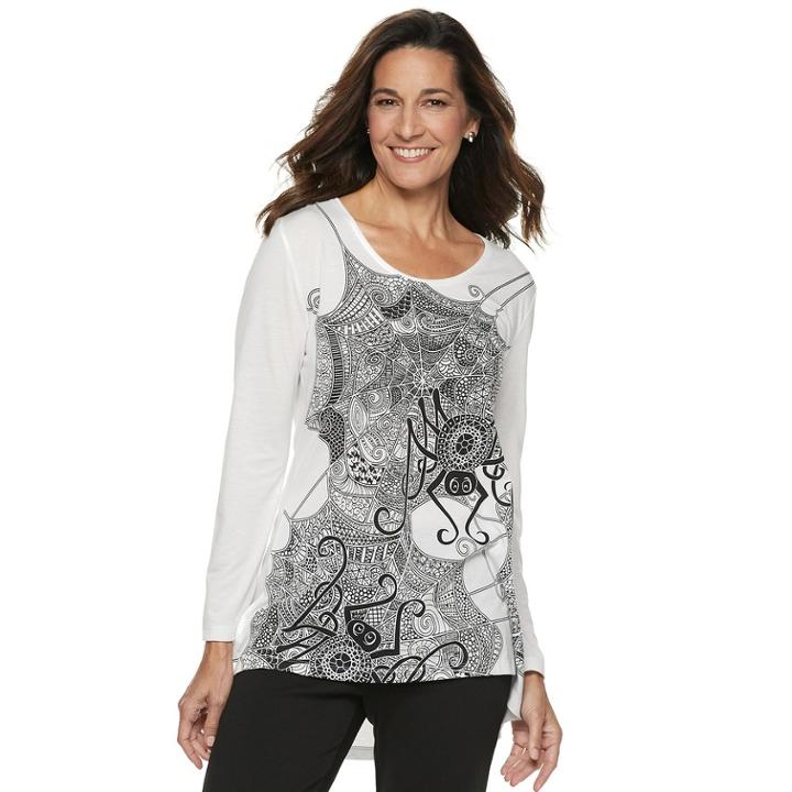 Women's Halloween High-low Tee, Size: Small, White