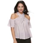 Women's Jennifer Lopez Crisscross Cold-shoulder Top, Size: Xxl, Med Grey