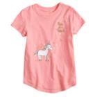 Girls 4-10 Jumping Beans&reg; One Of A Kind Unicorn Glitter Graphic Tee, Size: 5, Med Orange