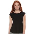Women's Elle&trade; Swiss Dot Tee, Size: Xl, Black