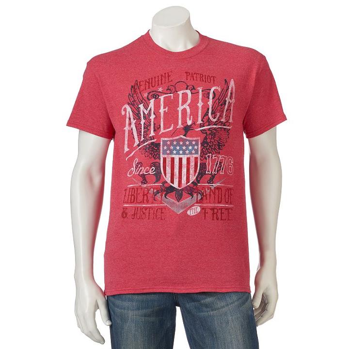 Men's Genuine Patriot Tee, Size: Small, Dark Red