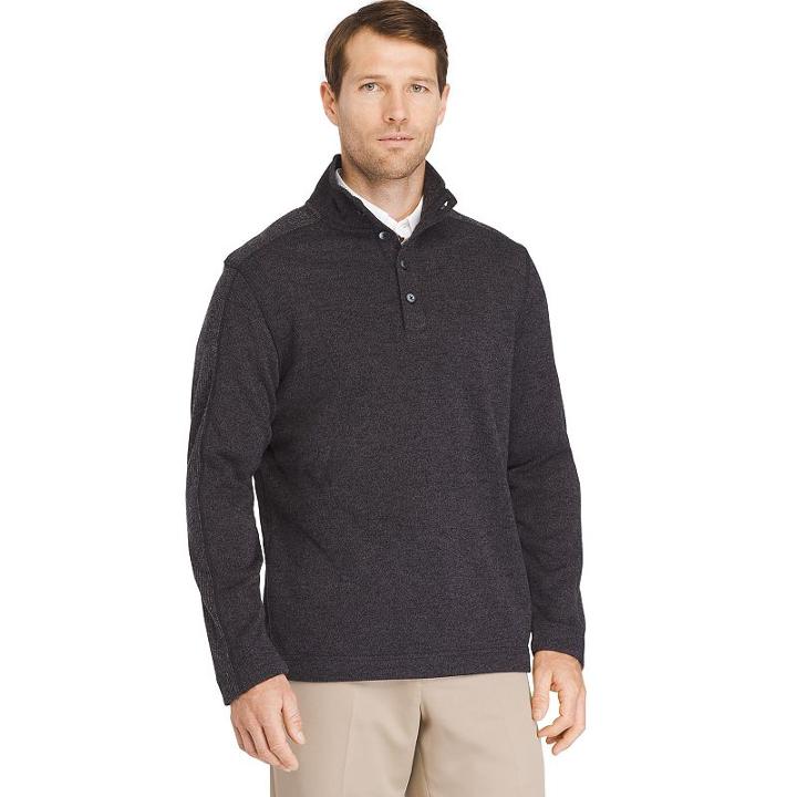 Men's Van Heusen Classic-fit Mockneck Pullover Sweater, Size: Large, Black
